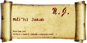 Mühl Jakab névjegykártya
